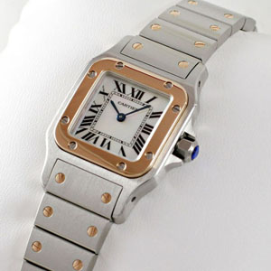 ブランド Cartierカルティエ時計コピー サントス ガルベ 18kピンクゴールド ステンレスコンビw103c4