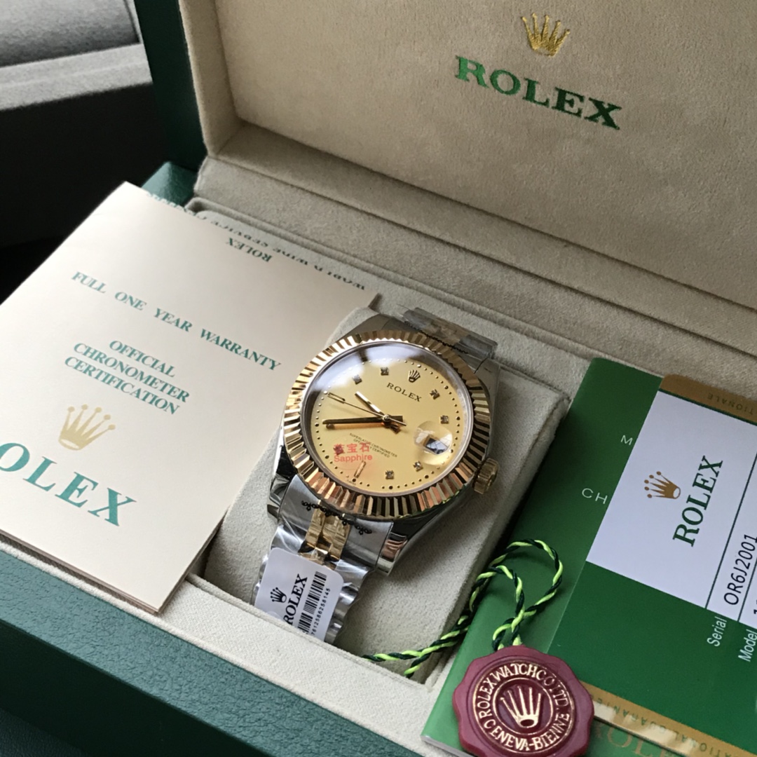 ROLEXコピー時計ソリッド 5 パール スチール パーペチュアルR101314[2]