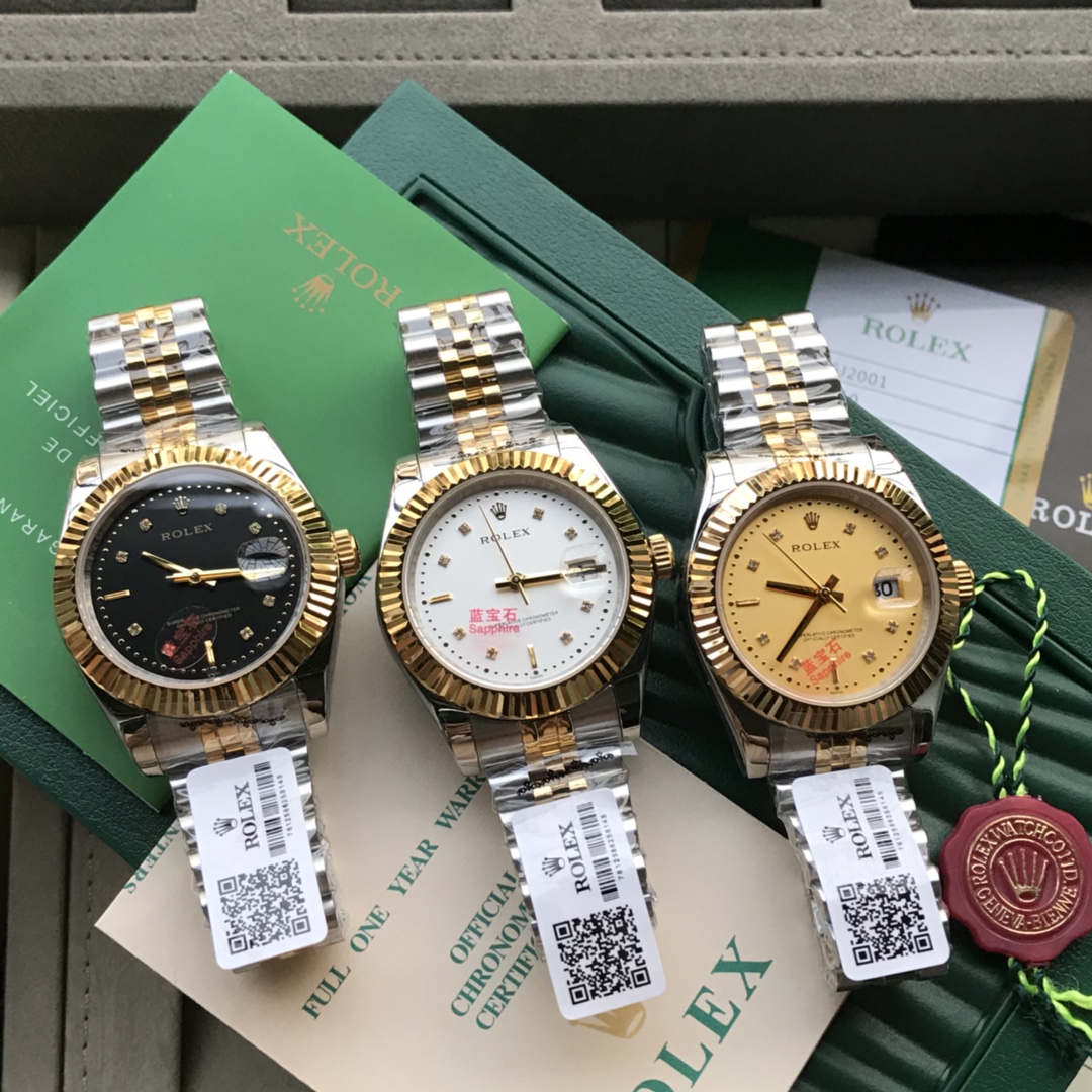 ROLEXコピー時計ソリッド 5 パール スチール パーペチュアルR101314[4]