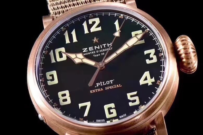 一流ゼニス パイロット29.2430.679/21.C753 自動巻き機械45 mm レトロなスタイル[1]