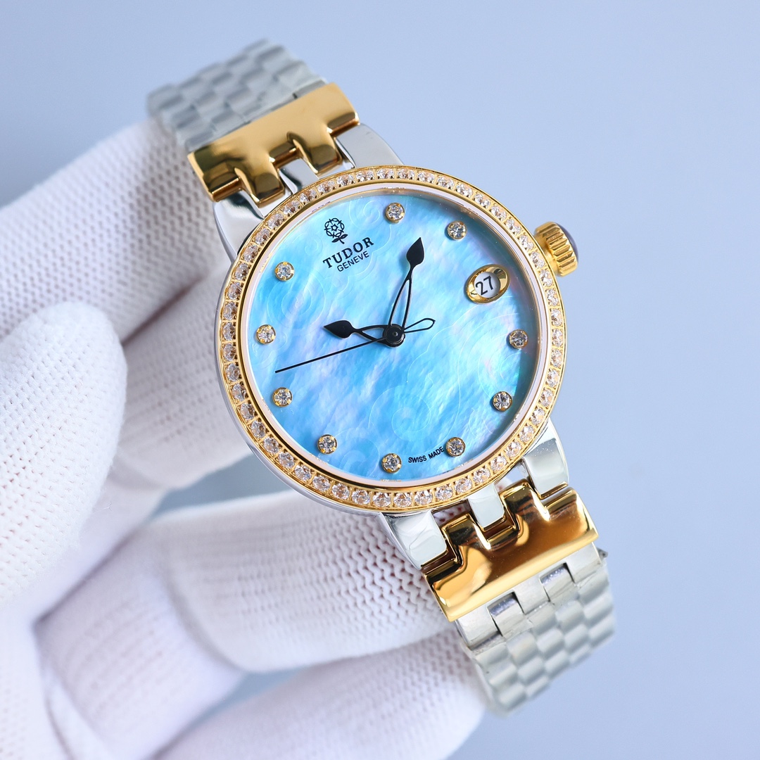 【青いペイント】チュードルコピー時計 ローズ 女性用34mm T8729[1]