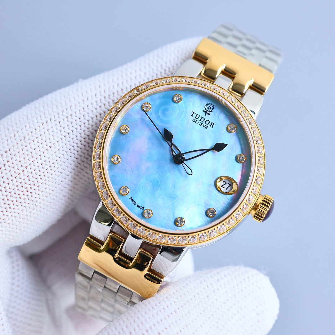 【青いペイント】チュードルコピー時計 ローズ 女性用34mm T8729[2]