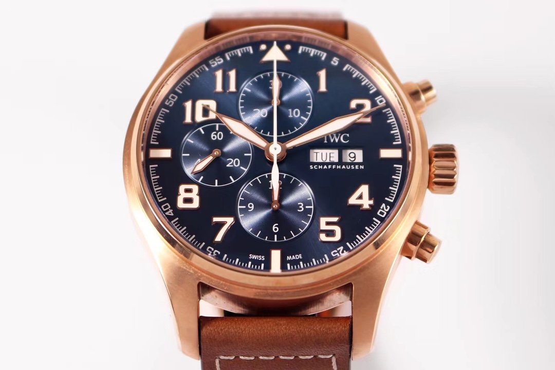 高級ブランドIWCパイロット クロノグラフ茶色のストラップ IWC3777
