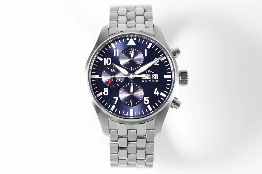 IWCコピーパイロット・ウォッチ43mm クロノグラフ ブルーIWC3777