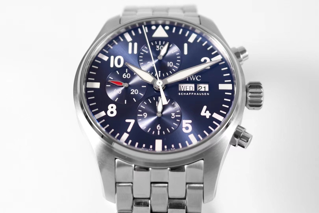 IWCコピーパイロット・ウォッチ43mm クロノグラフ ブルーIWC3777[2]