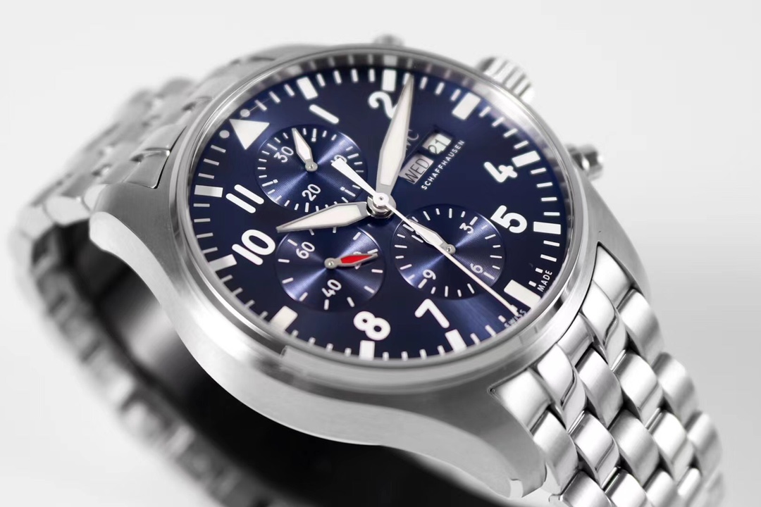 IWCコピーパイロット・ウォッチ43mm クロノグラフ ブルーIWC3777[3]