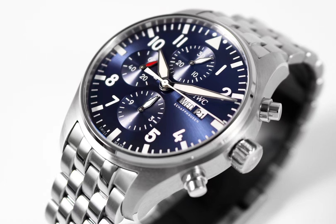 IWCコピーパイロット・ウォッチ43mm クロノグラフ ブルーIWC3777[4]