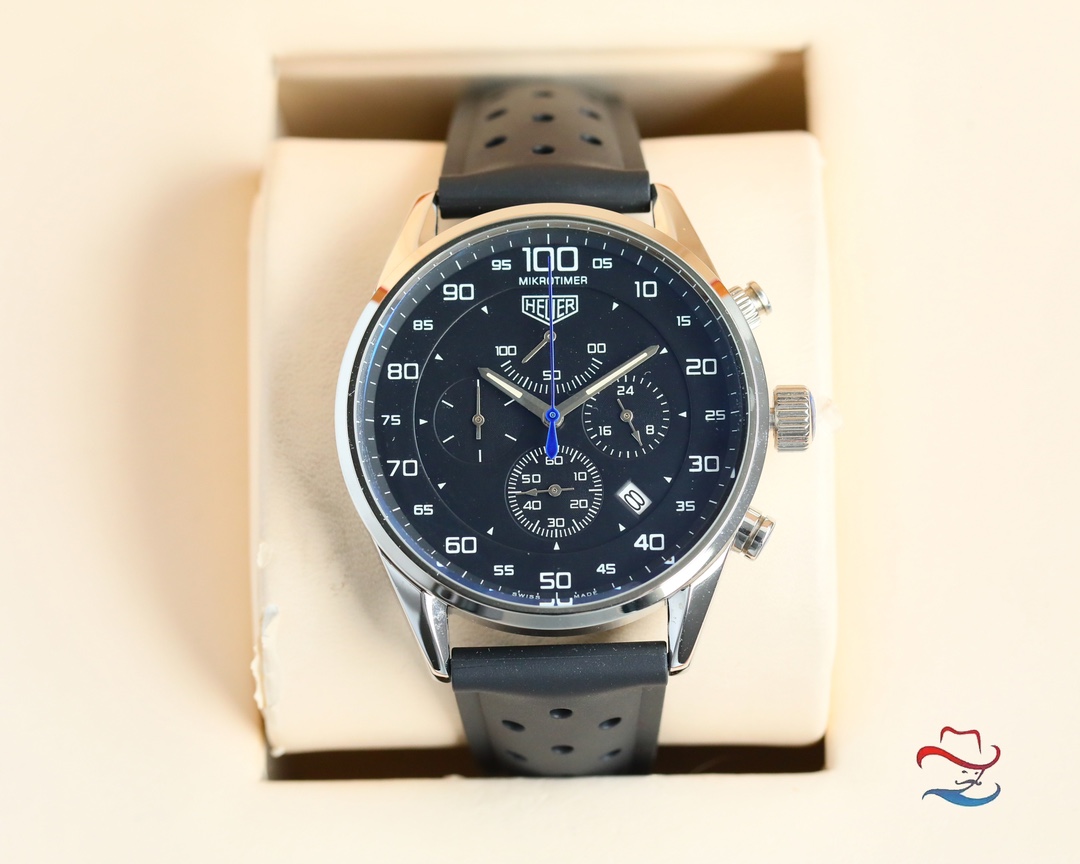 ブランド タグ・ホイヤー激安カレラ クロノグラフ43mm CA2901.N790【穴あき時計ストラップ】