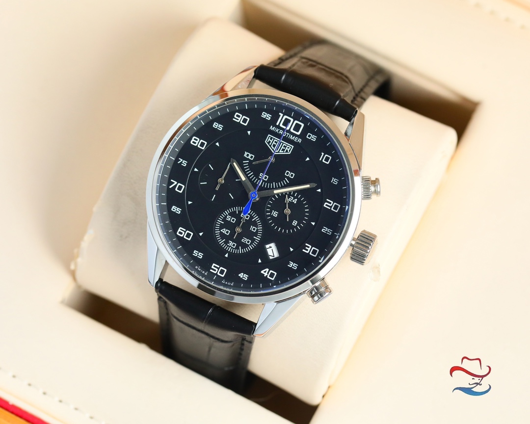 ブランド タグ・ホイヤー激安カレラ クロノグラフ43mm CA2901.N790【穴あき時計ストラップ】[2]