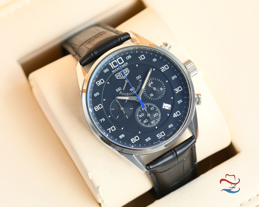 ブランド タグ・ホイヤー激安カレラ クロノグラフ43mm CA2901.N790【穴あき時計ストラップ】[3]