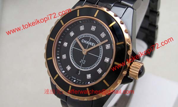 偽物CHANELシャネル時計 スーパーコピーJ12 セラミック/ピンクゴールド33 H2543