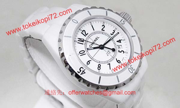 偽物CHANELシャネル時計 スーパーコピーホワイトセラミックJ12 33 H0968