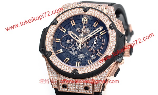 (HUBLOT)ウブロ ブランドコピー キングパワー ウニコ キングゴールド パヴェ 701.OX.0180.RX.1704