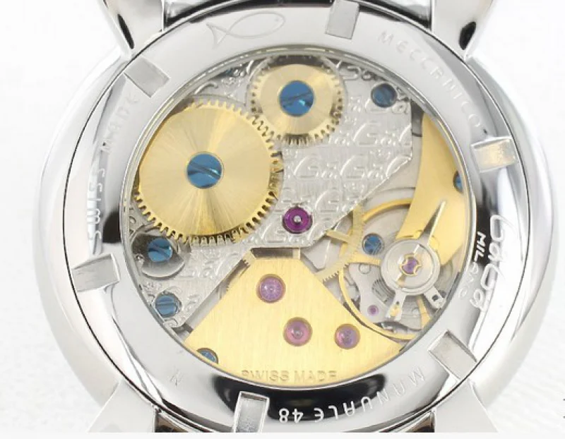 ガガミラノ 腕時計コピーマニュアーレ48mm 手巻き スモールセコンド レザー ホワイト メンズ 5010.06S