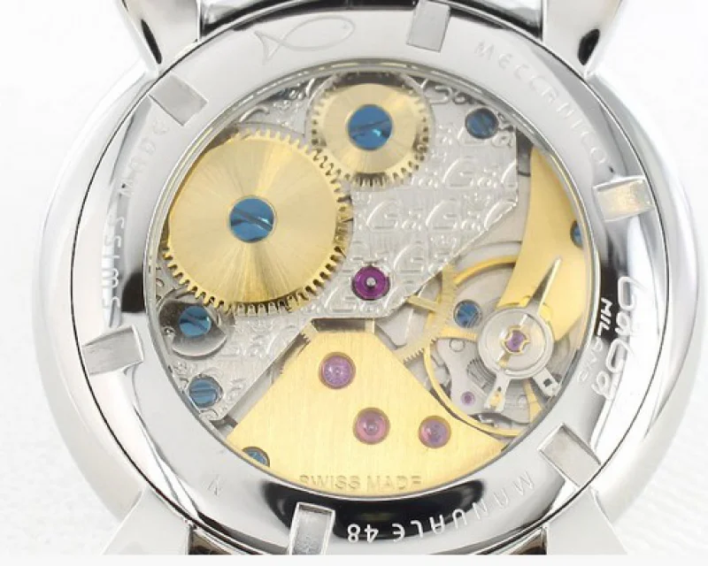 ガガミラノ腕時計コピー マニュアーレ48mm 手巻き スモールセコンド レザー ダークブラウン メンズ 5012.04S