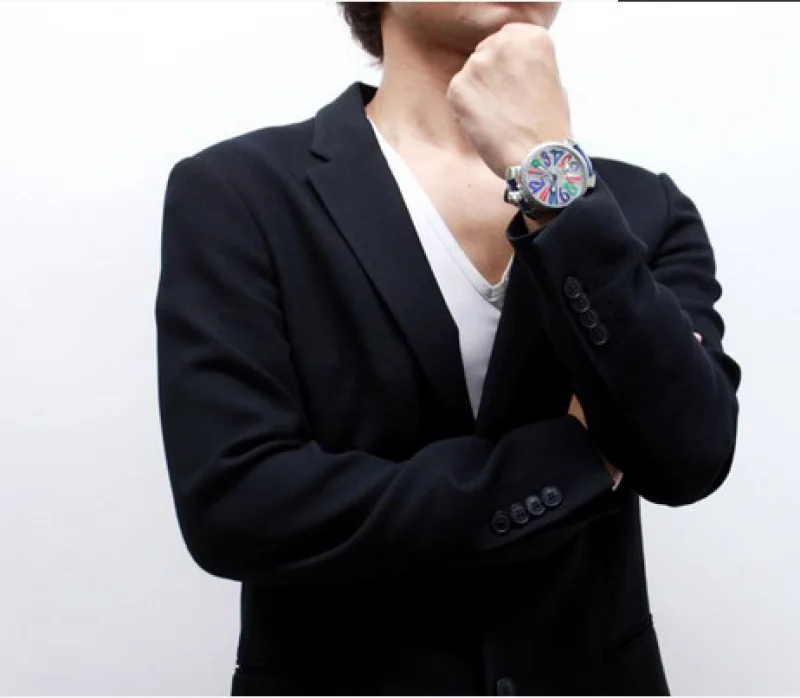 ガガミラノ コピー腕時計マニュアーレ40mm レザー ライトパープル/ホワイトシェル ボーイズ 5020.7