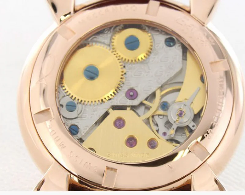 ガガミラノコピー腕時計 マニュアーレ48mm 手巻き スモールセコンド レザー ピンク/シルバー メンズ 5011.9
