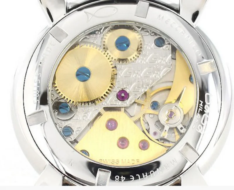 ガガミラノ 腕時計コピーマニュアーレ48mm 手巻き スモールセコンド レザー ホワイト メンズ 5010.06S
