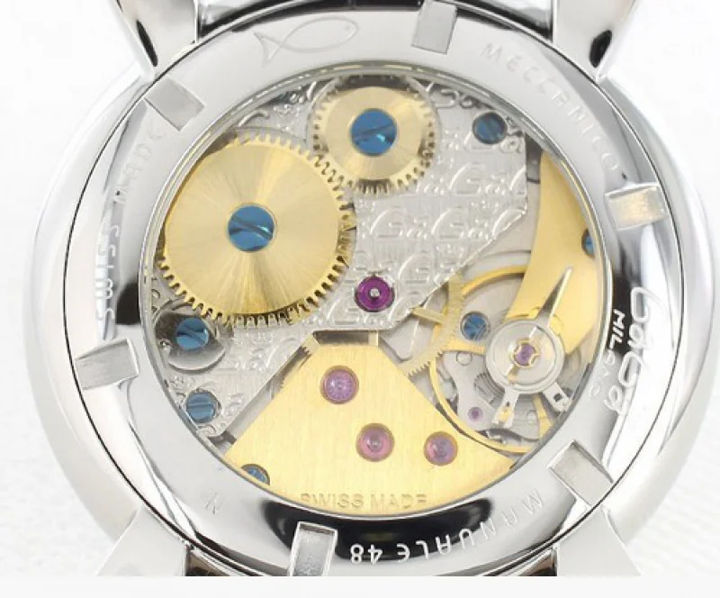 ガガミラノ コピー腕時計マニュアーレ40mm レザー ライトパープル/ホワイトシェル ボーイズ 5020.7