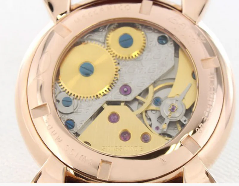 ガガミラノ 腕時計コピーマニュアーレ48mm 手巻き スモールセコンド レザー ライトパープル/ホワイト メンズ 5010.09S
