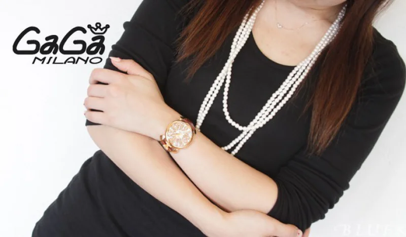 ガガミラノ腕時計コピー マニュアーレ40mm レザー ブルー/ホワイトシェル ボーイズ 5020.3