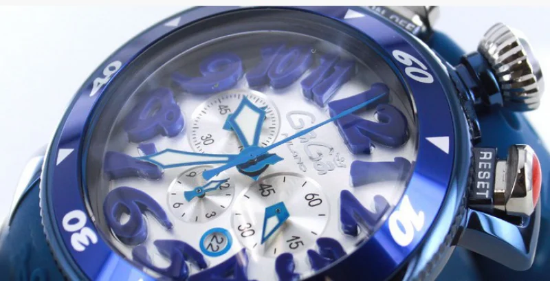 ガガミラノ時計コピークロノ48mm ラバー ブラック メンズ 6050.2