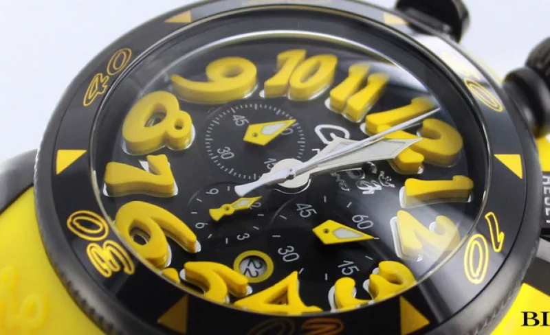ガガミラノコピー腕時計 クロノ48mm ラバー ブラック メンズ 6054.2
