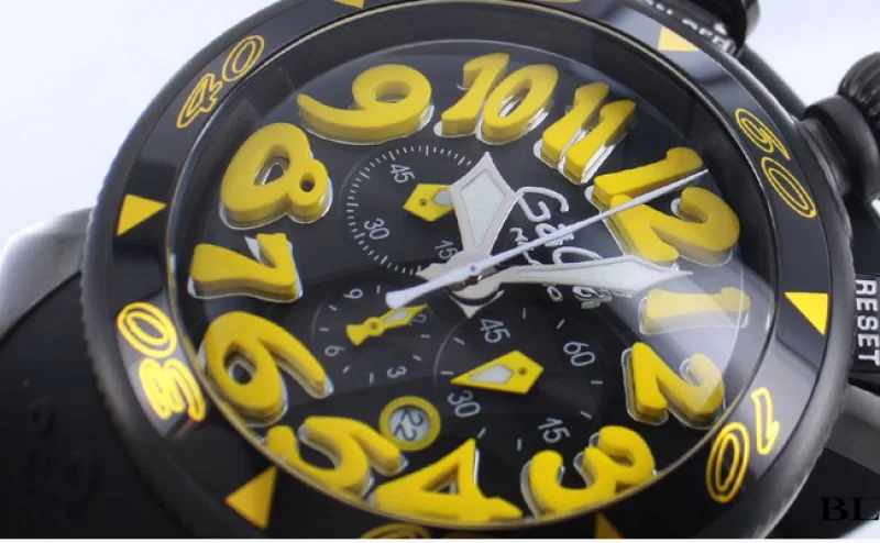 ガガミラノコピー腕時計 クロノ48mm ラバー ブラック メンズ 6054.2