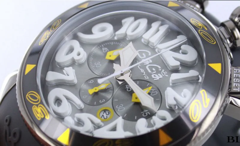 ガガミラノ コピー腕時計クロノ48mm ラバー レッド/シルバー メンズ 6050.1