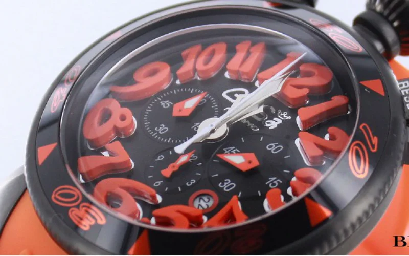 ガガミラノコピー腕時計 クロノ48mm ラバー ブラック メンズ 6054.2