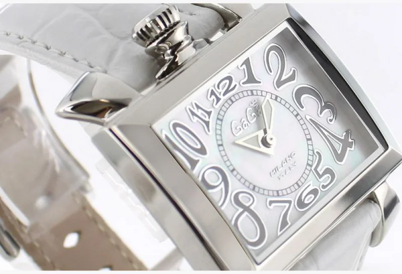 人気腕時計ガガミラノ ナポレオーネ40mm レザー ピンク/PGPホワイトシェル ボーイズ 6031.1 スーパーコピー