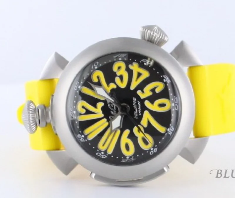 高級時計ガガミラノ ダイビング48mm チタン オートマチック ラバー ブルー/ホワイト メンズ 5043 スーパーコピー