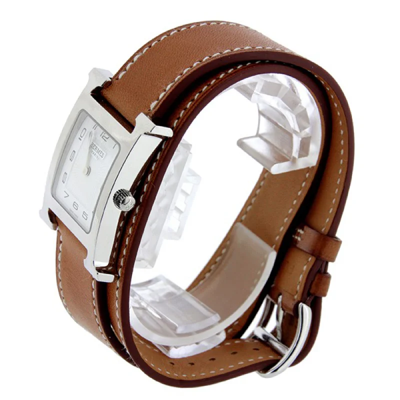 HERMES エルメス時計コピー Hウォッチ レザーベルト HH1.210.131/WJE1 ドゥブルトゥール 二重巻き ブルー