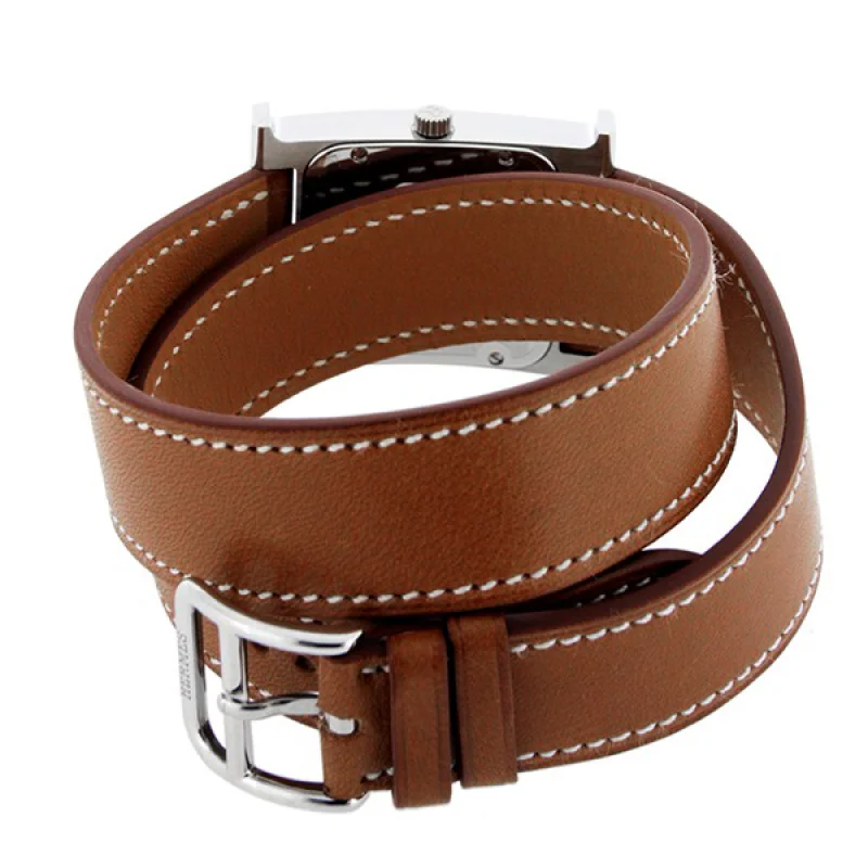 HERMES エルメス時計コピー Hウォッチ レザーベルト HH1.210.131/WJE1 ドゥブルトゥール 二重巻き ブルー