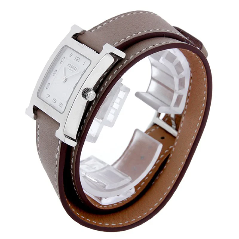 HERMES エルメス時計コピー Hウォッチ レザーベルト HH1.210.131/WJE1 ドゥブルトゥール 二重巻き ブルー