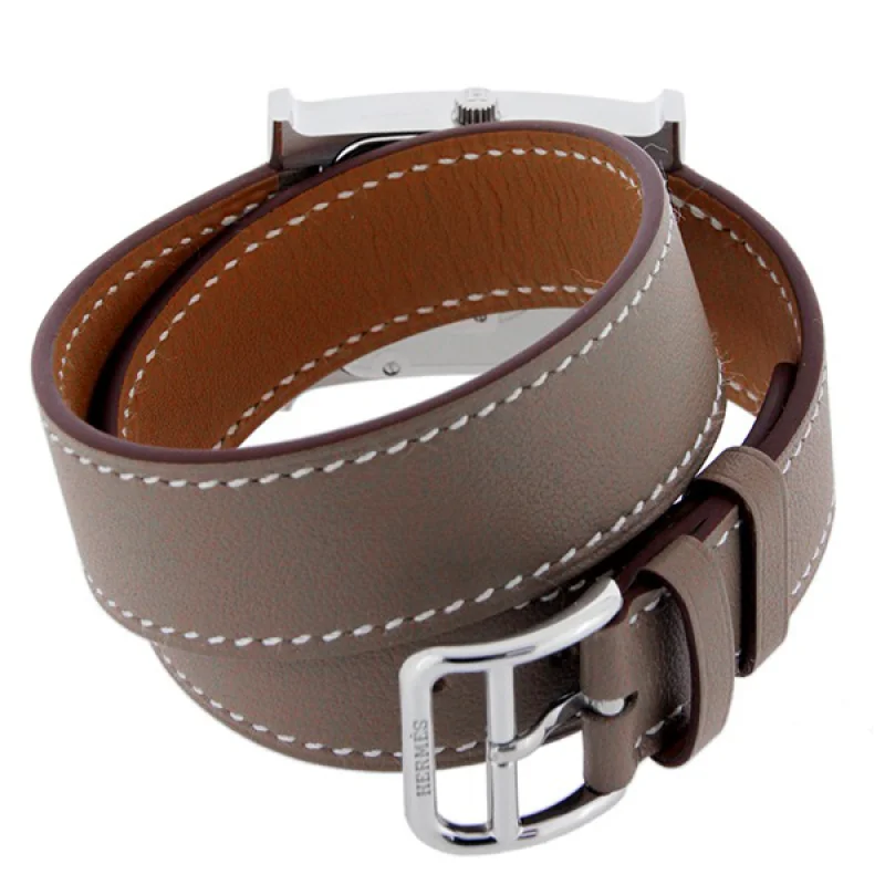 HERMES エルメス時計コピー Hウォッチ レザーベルト HH1.210.131/WJE1 ドゥブルトゥール 二重巻き ブルー