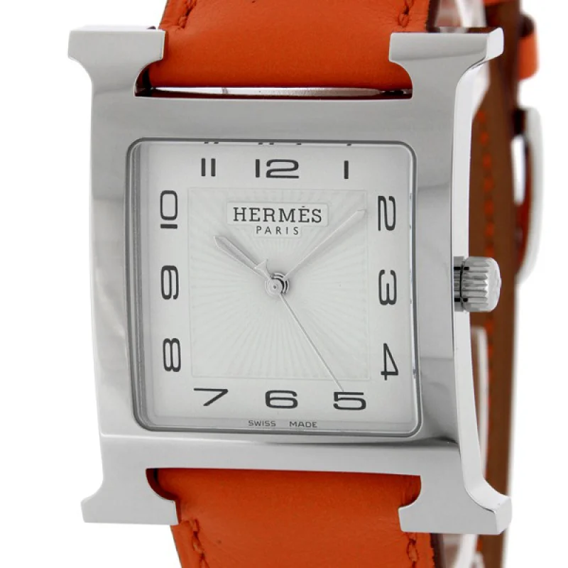 HERMES エルメス 腕時計コピー Hウォッチ レザーベルト HH1.810.131/WOR オレンジ