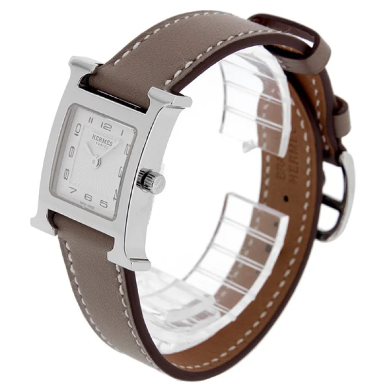 HERMES エルメス 腕時計コピー Hウォッチ レザーベルト HH1.210.290/ZBA 11Pダイヤ レッド