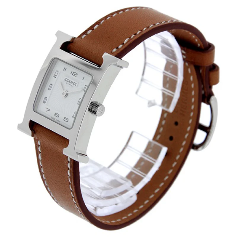 HERMES エルメス 腕時計コピー Hウォッチ レザーベルト HH1.210.290/ZBA 11Pダイヤ レッド
