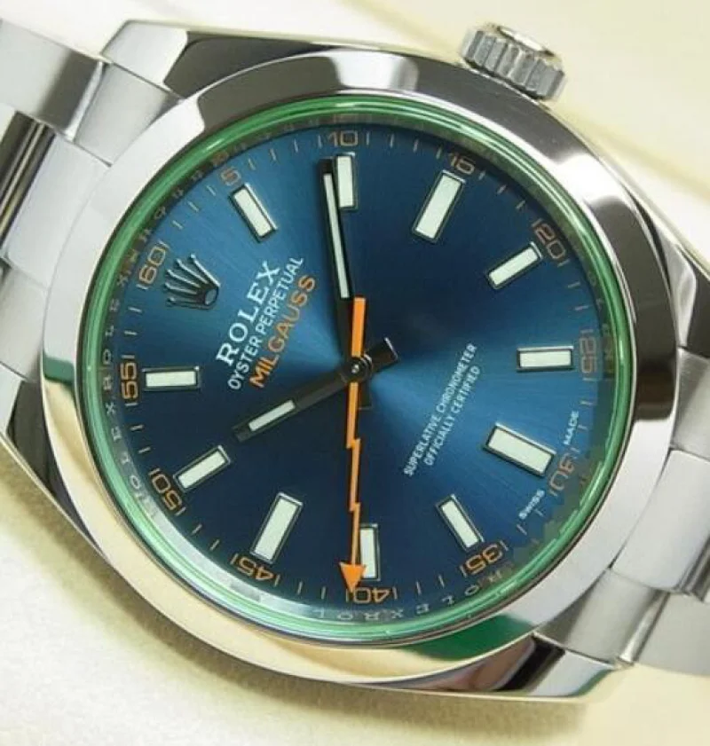 ブルーロレックスミルガウス オイスタースチール116400GV