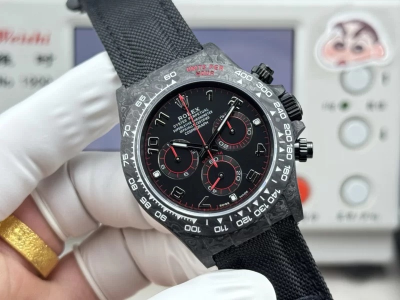 KR 新作 デイトナスーパーコピー時計 40mm 丹東 4130/4801 ムーブ カーボンケープ クロノグラフ116506