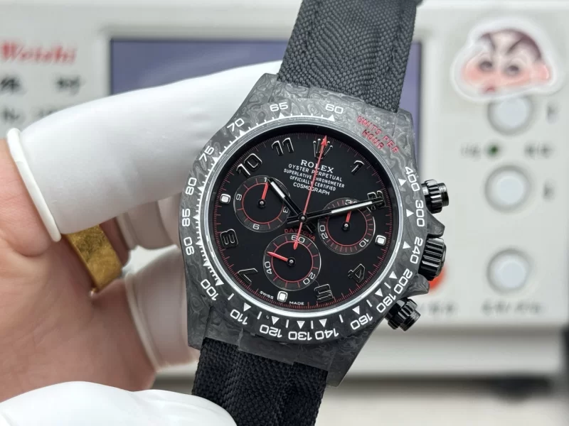 KR 新作 デイトナスーパーコピー時計 40mm 丹東 4130/4801 ムーブ カーボンケープ クロノグラフ116506