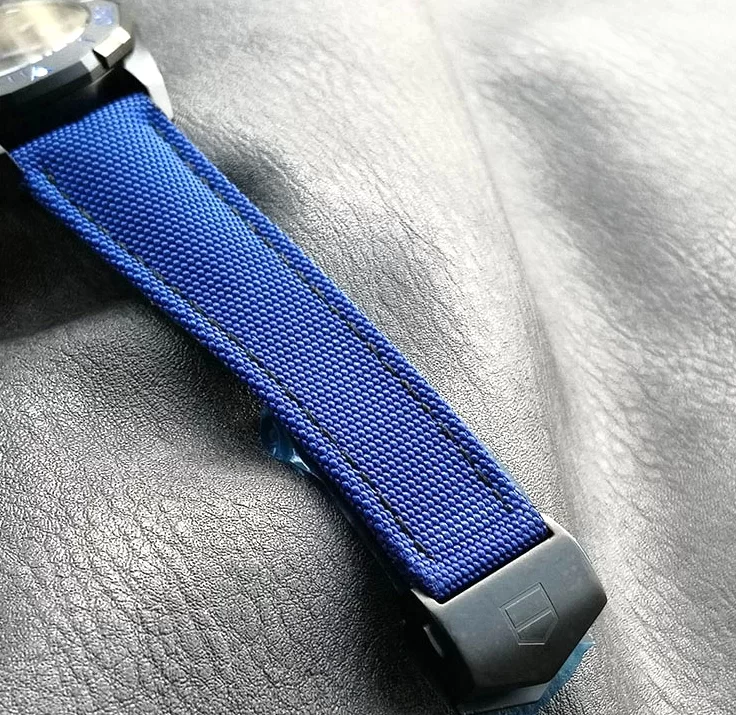織物ベルト タグ・ホイヤーブランド時計コピー アクアレーサー 43mm DLC コーティング WAY208B.FC6382