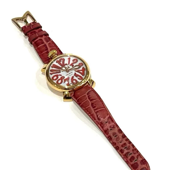 ガガミラノ コピー腕時計マニュアーレ40mm ラバー ローズピンク/ホワイトシェル ボーイズ 5020.6
