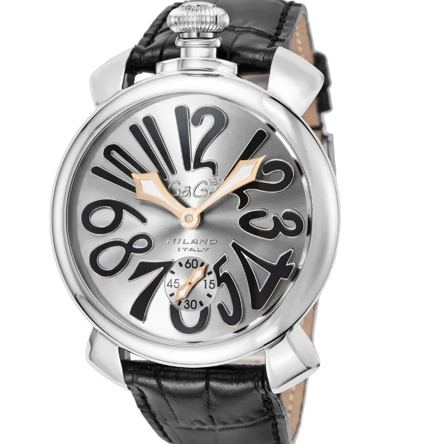 ガガミラノ 腕時計コピーマニュアーレ48mm 手巻き スモールセコンド レザー ホワイト メンズ 5010.06S