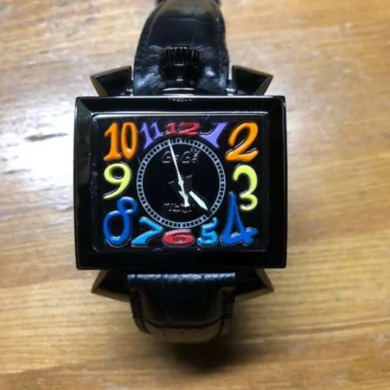 人気腕時計ガガミラノ ナポレオーネ48mm オートマチック レザー オレンジ/ブルー メンズ 6000.4 スーパーコピー