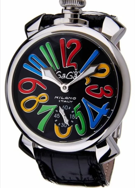 ガガミラノ コピー腕時計マニュアーレ40mm レザー ライトパープル/ホワイトシェル ボーイズ 5020.7