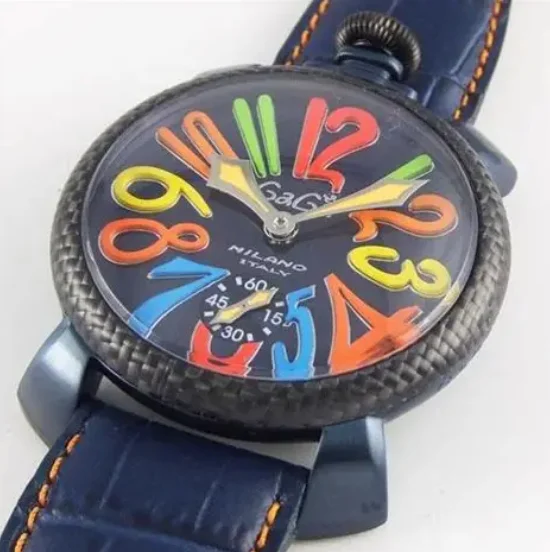 ガガミラノコピー腕時計 マニュアーレ48mm 手巻き スモールセコンド レザー ホワイト メンズ 5010.10