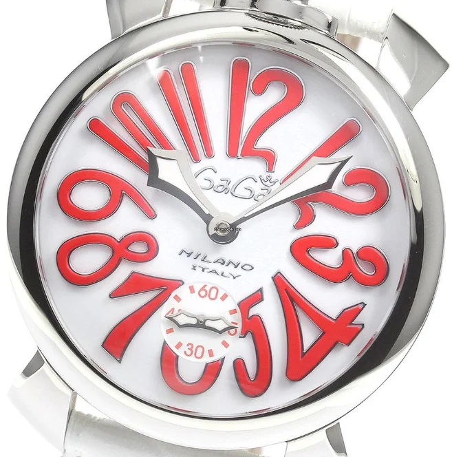 ガガミラノ コピー腕時計マニュアーレ40mm レザー ライトパープル/ホワイトシェル ボーイズ 5020.7