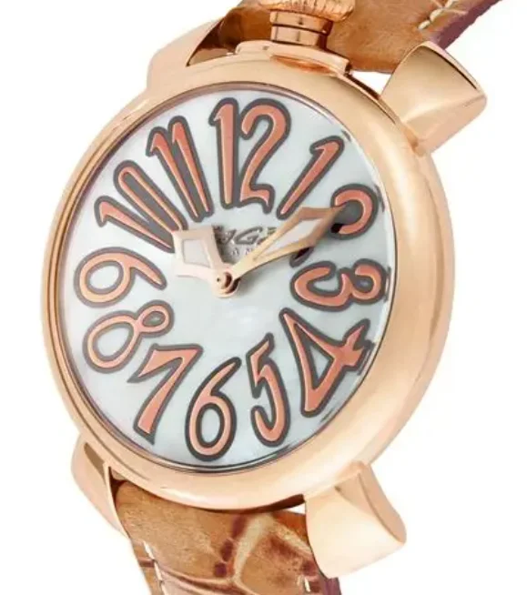 ガガミラノ腕時計コピー マニュアーレ40mm レザー ブルー/ホワイトシェル ボーイズ 5020.3